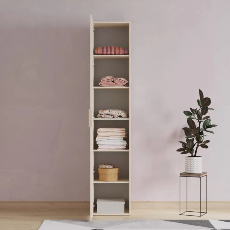 Шкаф Art Mebel 12, 210x50x45 см, ламинат, кремовый