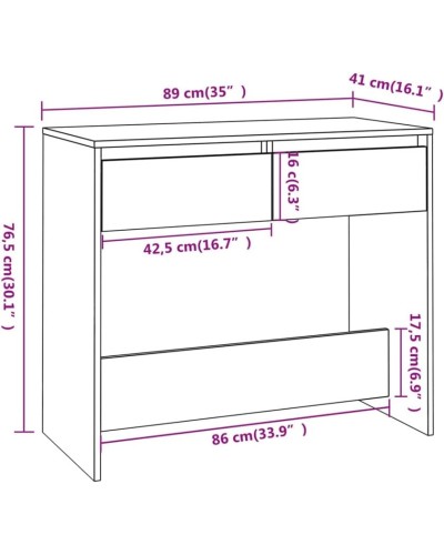 Yazı masası Ev Plus Ranze, LDSP, ağ, 89x41x76 sm