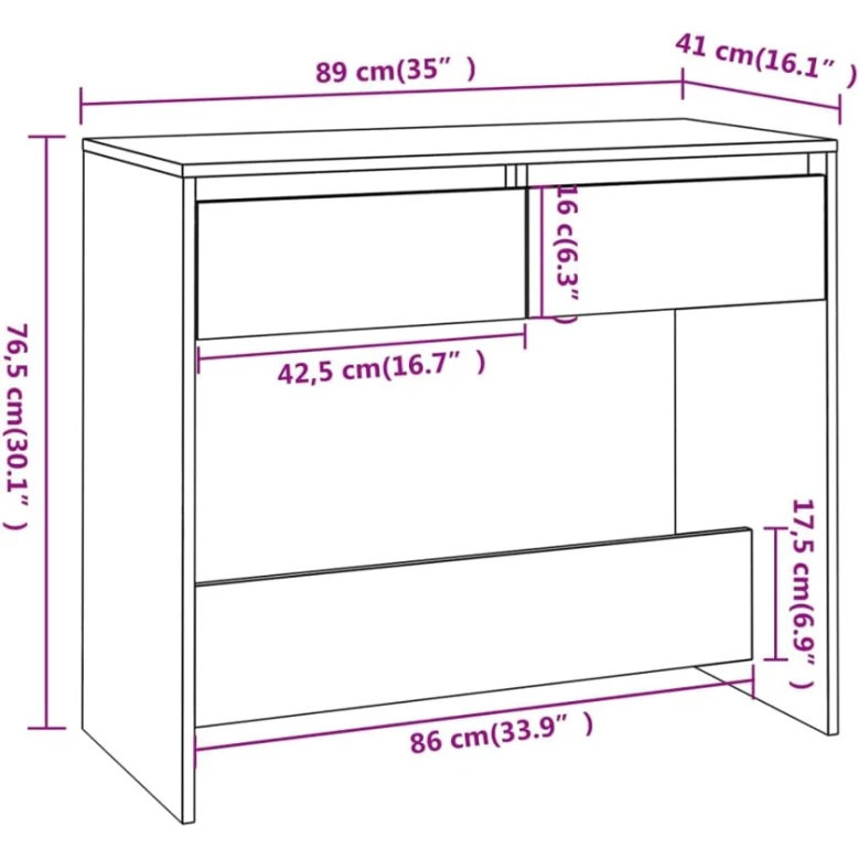 Письменный стол Ev Plus Ranze, ЛДСП, белый, 89x41x76 см