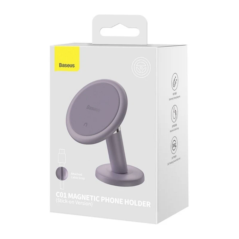 Автомобильный держатель для телефона Baseus C01 Magnetic Phone Holder Stick-On Version SUCC000005 Purple Автомобильный держатель для телефона Baseus C01 Magnetic Phone Holder Stick-On Version SUCC000005 Purple