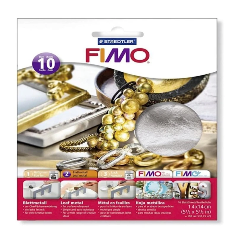 Поталь Fimo Silver, 10 листов, Серебристый
