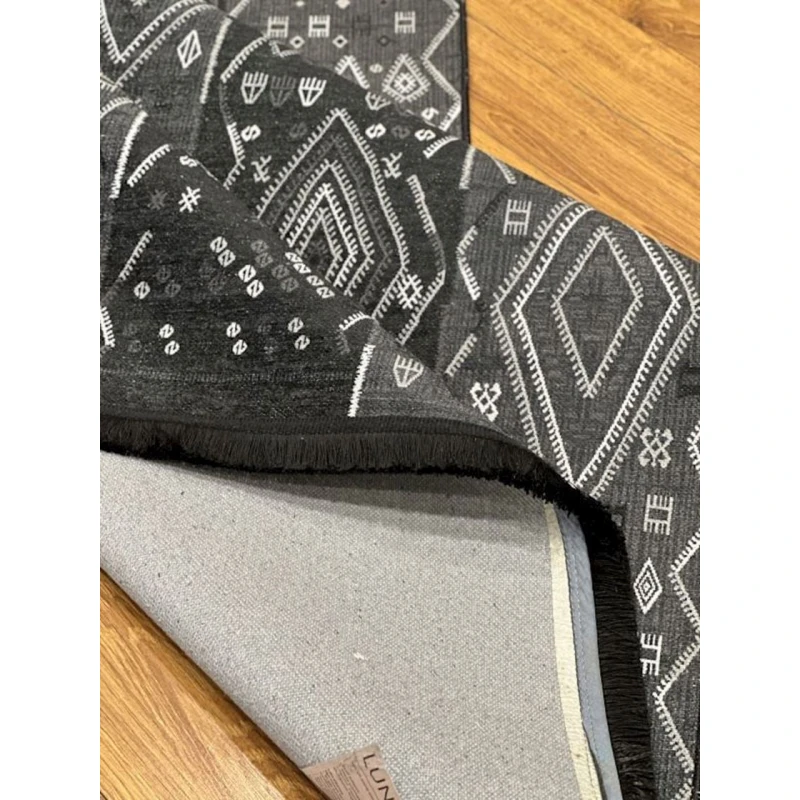 Ковер Natural halı Luna LUNA46BS, 120x180 см, полипропилен, черный/серый