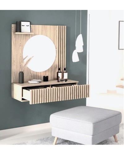 Makiyaj masası Art Mebel 86, laminat, sonoma, 100x70x40 sm