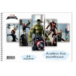 Альбом для рисования Sketchbook MV05 Marvel, A4, 24 листов, 100 г/м², белый