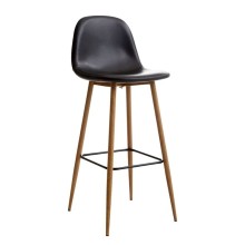 Bar stulu JYSK Jonstrup 43х106х44 sm, faner/süni dəri, qara, 2 əd