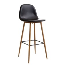 Bar stulu JYSK Jonstrup 43х106х44 sm, faner/süni dəri, qara, 2 əd