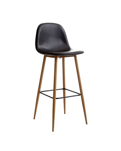 Bar stulu JYSK Jonstrup 43х106х44 sm, faner/süni dəri, qara, 2 əd