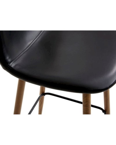 Bar stulu JYSK Jonstrup 43х106х44 sm, faner/süni dəri, qara, 2 əd