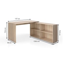 Yazı masası, LDSP, 137x60x75.4 sm, ev və ofis üçün, laminat DSP - ZARR019
