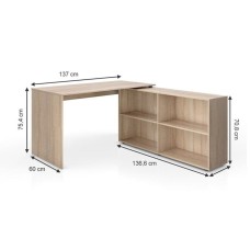 Yazı masası, LDSP, 137x60x75.4 sm, ev və ofis üçün, laminat DSP - ZARR019