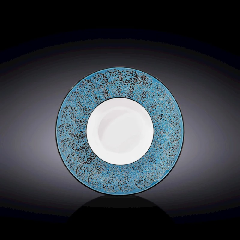 Тарелка глубокая Wilmax Splash 667623, круглая, 22.5 см, фарфор, голубой Тарелка глубокая Wilmax Splash 667623, круглая, 22.5 см, фарфор, голубой