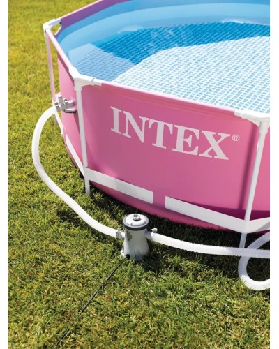 Hovuz Intex 2843TX28290, karkas, həcm 2843 l, dairə, 244x244x76 sm, çəhrayı - 2843TX28290