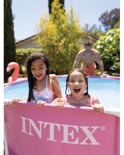 Hovuz Intex 2843TX28290, karkas, həcm 2843 l, dairə, 244x244x76 sm, çəhrayı - 2843TX28290