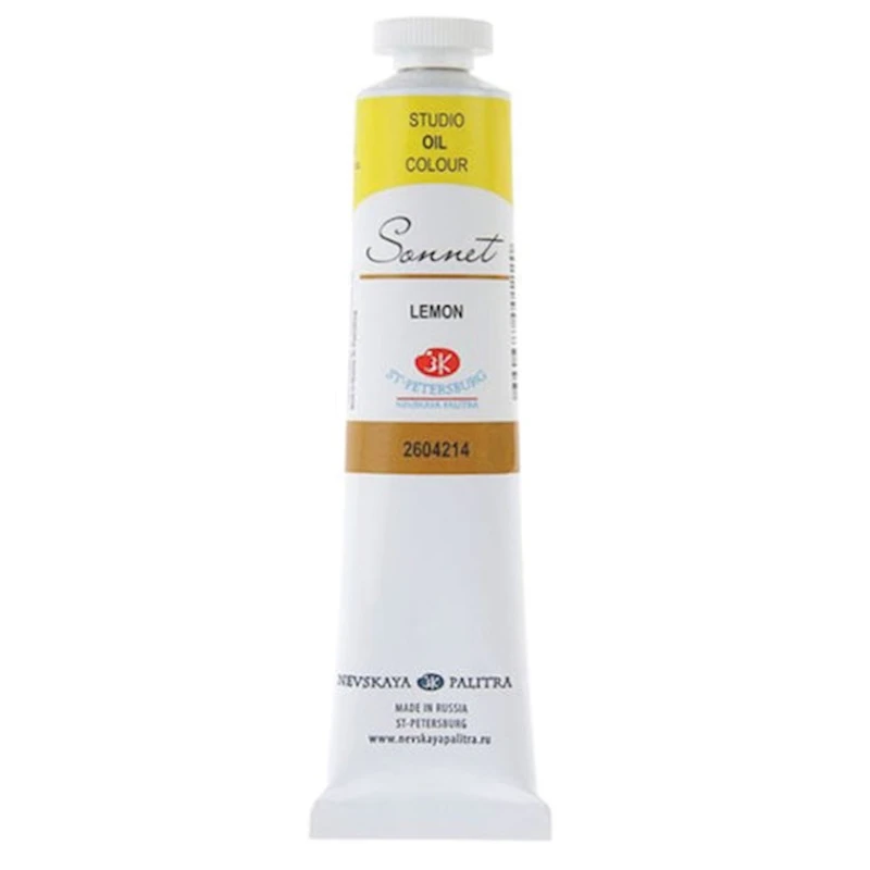 Масляная краска Невская палитра Сонет, Лимонная 46 мл Масляная краска Невская палитра Сонет, Лимонная 46 мл