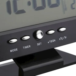 Rəqəmsal saat-zəngli saat, termometrli, qara Rəqəmsal saat-zəngli saat, termometrli, qara