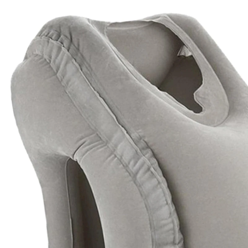 Надувная подушка под голову 800, ПВХ, серая, 30x35x55 см Надувная подушка под голову 800, ПВХ, серая, 30x35x55 см