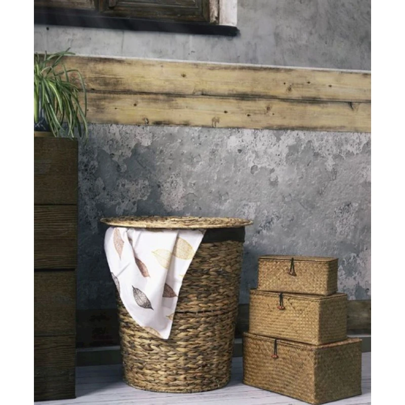 Корзина для белья Hom-me 105657, 48x57 см, коричневая