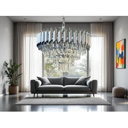 Подвесная люстра Şəms Aydınlatma Aurum спираль 813-40 см, серебристая Подвесная люстра Şəms Aydınlatma Aurum спираль 813-40 см, серебристая