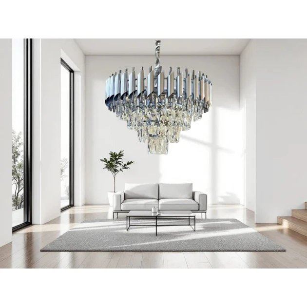 Подвесная люстра Şəms Aydınlatma Aurum спираль 813-40 см, серебристая Подвесная люстра Şəms Aydınlatma Aurum спираль 813-40 см, серебристая