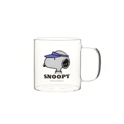 Чашка Miniso Snoopy Summer Travel, стекло, прозрачная, 420 мл