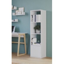 Kitab dolabı Ev Plus Woltu, LDSP, ağ, 149x39x35 sm