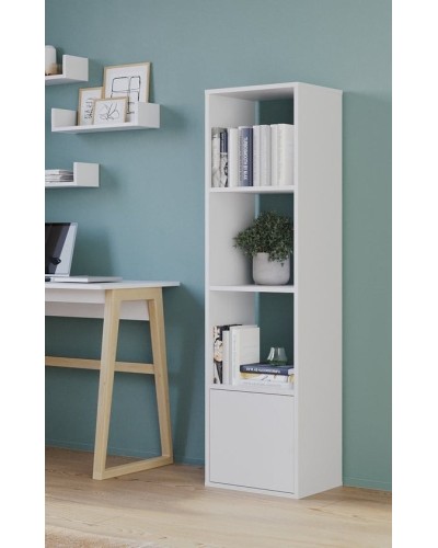 Kitab dolabı Ev Plus Woltu, LDSP, ağ, 149x39x35 sm