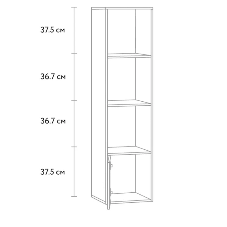 Шкаф книжный Ev Plus Woltu, ЛДСП, белый, 149х39х35 см Шкаф книжный Ev Plus Woltu, ЛДСП, белый, 149х39х35 см