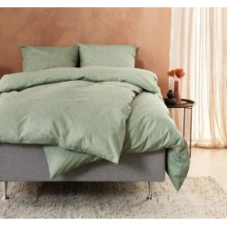 Комплект постельного белья JYSK Tone, пододеяльник 140x200, наволочка 50x70, односпальный, хлопок, Зеленый