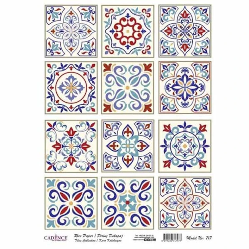 Рисовая бумага для декупажа Cadence А3 - 717 Рисовая бумага для декупажа Cadence А3 - 717