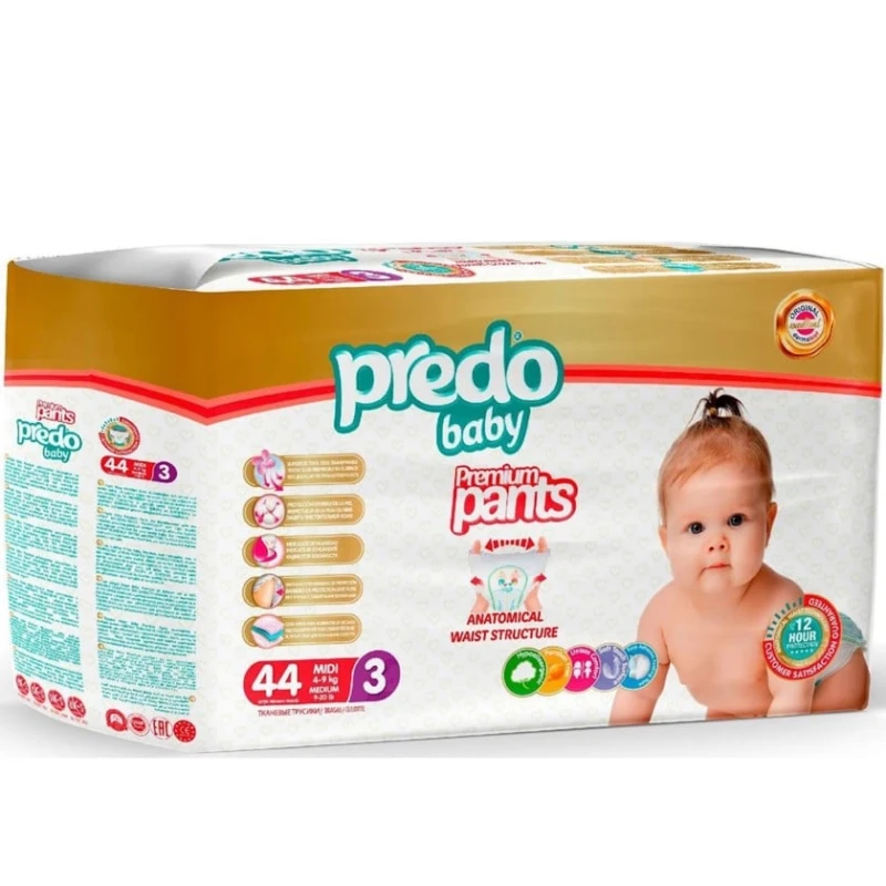 Подгузники-трусики Predo Baby №3 4-9 кг 44 шт