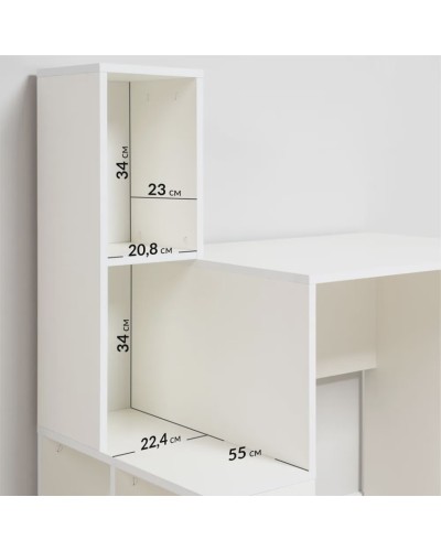 Yazı masası Letta 3563_Letta25StairWh, 55.3x97.3x112.2 sm