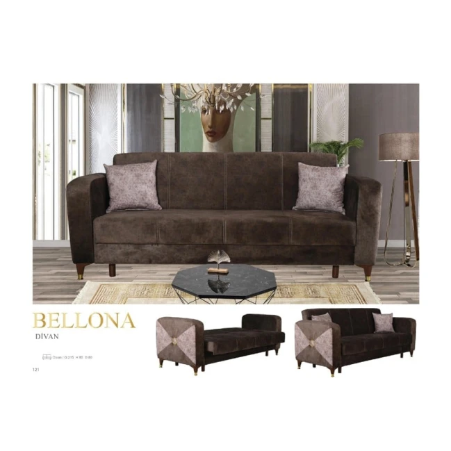 Диван Bellona коричневый, 215x85x80 см Диван Bellona коричневый, 215x85x80 см