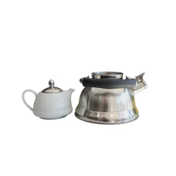 Набор чайников HausRoland хром/нержавеющая сталь/стекло, серебристый/белый, 3 л + 700 мл