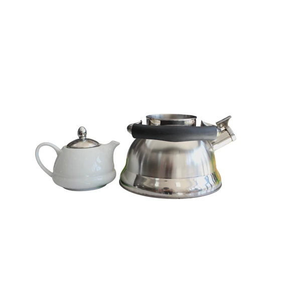 Набор чайников HausRoland хром/нержавеющая сталь/стекло, серебристый/белый, 3 л + 700 мл