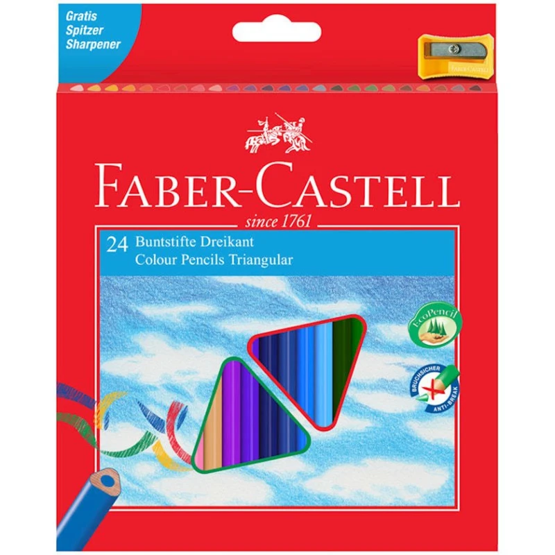 Набор цветных карандашей Faber-Castell Eco, с точилкой, 24 шт