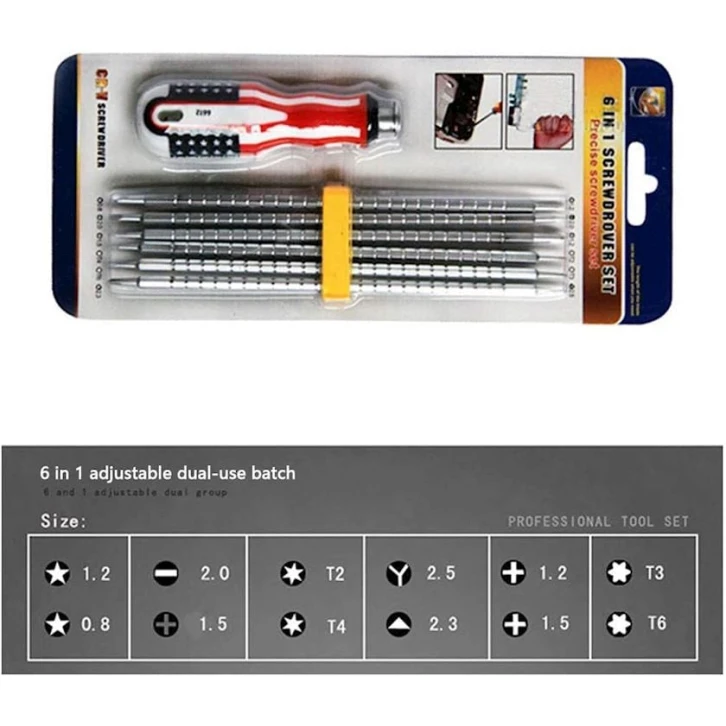 Vintaçan dəsti 6 in 1, qırmızı/qara