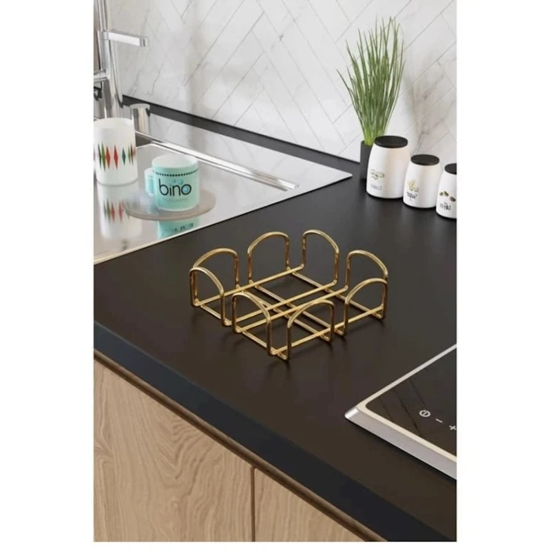 Salfet qabı MH53619 paslanmayan polad, qızılı, 20x20 sm