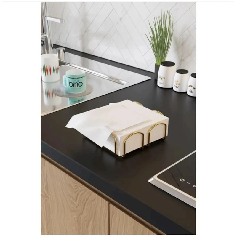 Salfet qabı MH53619 paslanmayan polad, qızılı, 20x20 sm