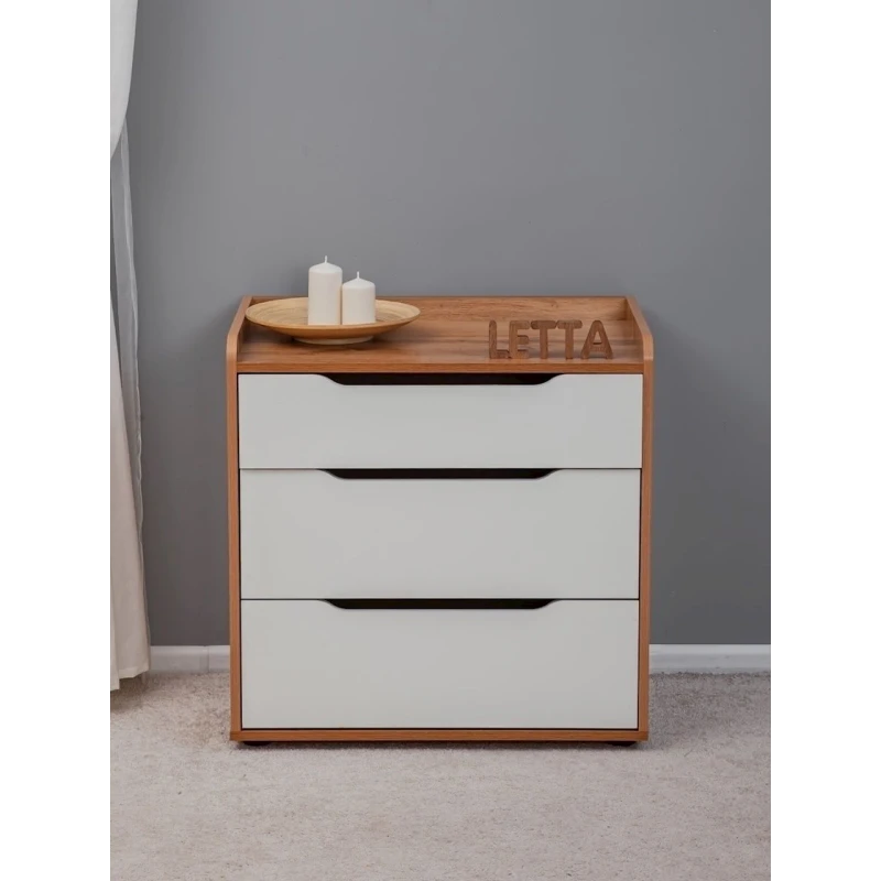 Тумба Letta, ЛДСП, белая/коричневая, 71x41x67 см Тумба Letta, ЛДСП, белая/коричневая, 71x41x67 см