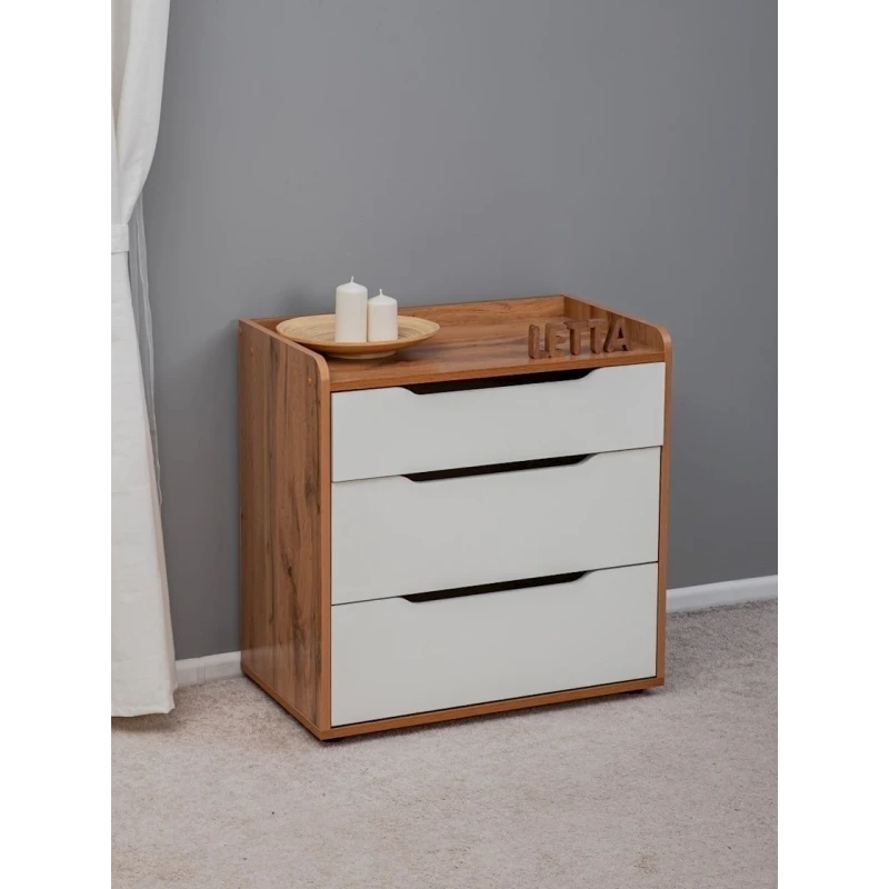 Тумба Letta, ЛДСП, белая/коричневая, 71x41x67 см Тумба Letta, ЛДСП, белая/коричневая, 71x41x67 см