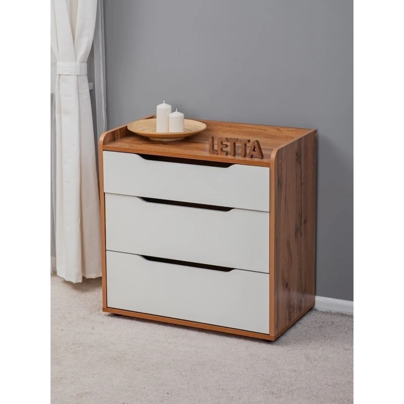 Тумба Letta, ЛДСП, белая/коричневая, 71x41x67 см Тумба Letta, ЛДСП, белая/коричневая, 71x41x67 см