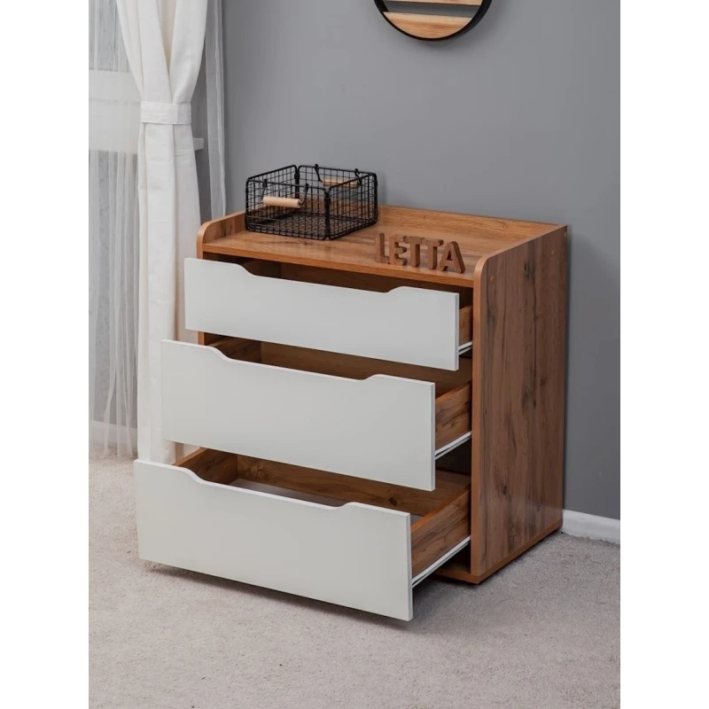 Тумба Letta, ЛДСП, белая/коричневая, 71x41x67 см Тумба Letta, ЛДСП, белая/коричневая, 71x41x67 см