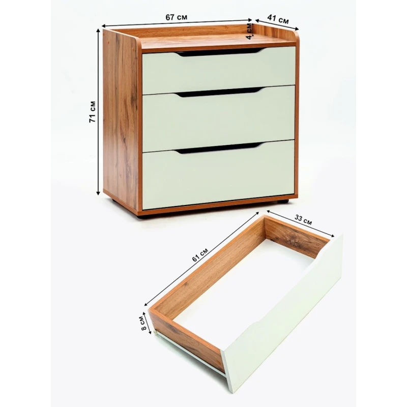 Тумба Letta, ЛДСП, белая/коричневая, 71x41x67 см Тумба Letta, ЛДСП, белая/коричневая, 71x41x67 см