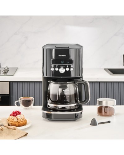 Qəhvəbişirici Homend Vintage Coffeebreak 5027, paslanmaz polad, qara, 37,1x20,12x22,44 sm, 1035 watt, 1.8 lt su tutumu + 1.8 lt dəmlik - 205.03.1014938