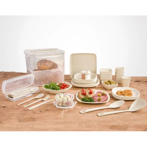 Набор для пикника Limon Kitchenware OP-KSANL1, пластик, на 6 персон, 60 шт Набор для пикника Limon Kitchenware OP-KSANL1, пластик, на 6 персон, 60 шт