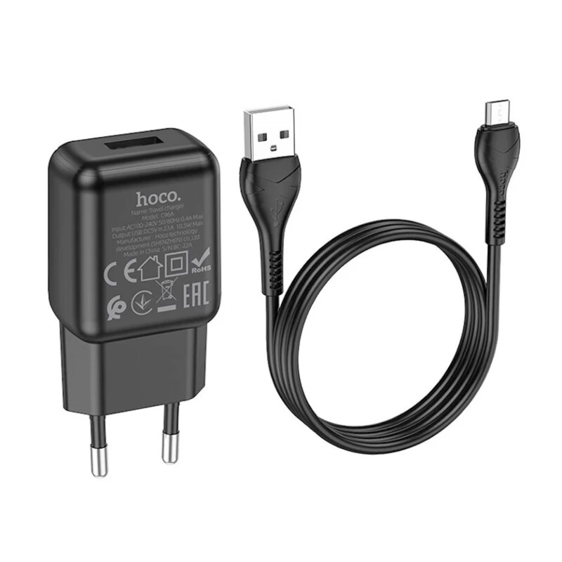Зарядное устройство Hoco C96A Micro USB, Черный Зарядное устройство Hoco C96A Micro USB, Черный