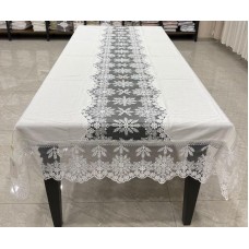 Süfrə MiraNova FS-635, 160x300 sm, kətan, ağ