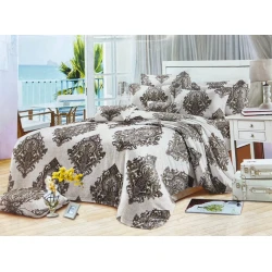 Комплект постельного белья MiraNova CTS-529, сатин, разноцветный, простыня 200х220 см, пододеяльник 200x220 см, наволочка 50x70 см (2 шт)