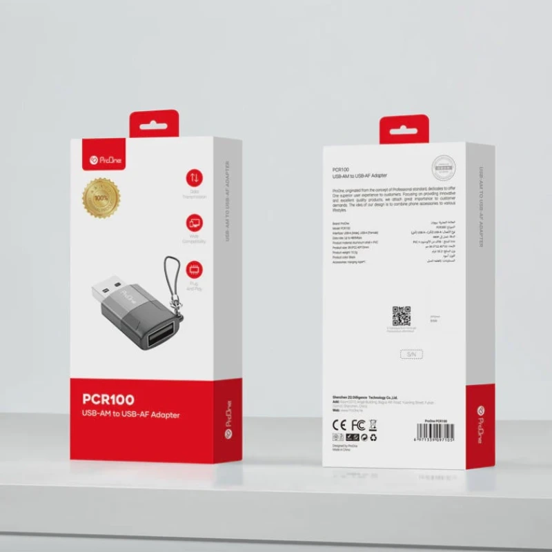 Переходник Proone PCR100 USB AM to USB AF Переходник Proone PCR100 USB AM to USB AF