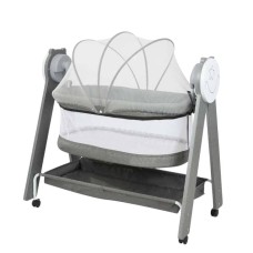 Uşaq beşiyi smr743, boz, 0–3 yaş, yumşaq kapüşon, düzbucaqlı forma, haki rəng - smr743